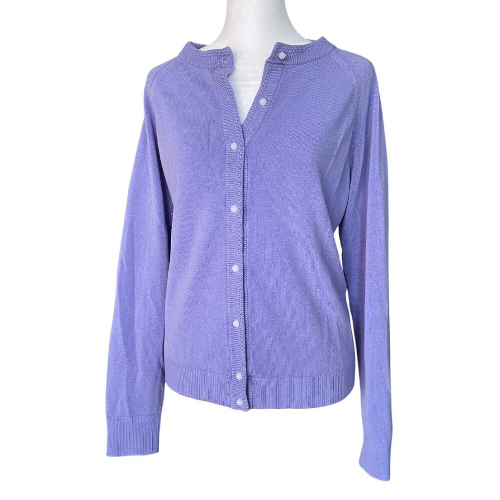 Vintage Violet / Blue Button-Front Cardigan – Size M (See Measurements)